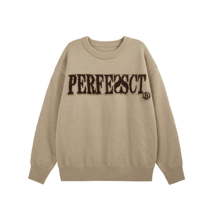 INFLATION Letter Crewneck Knitted Jumpers