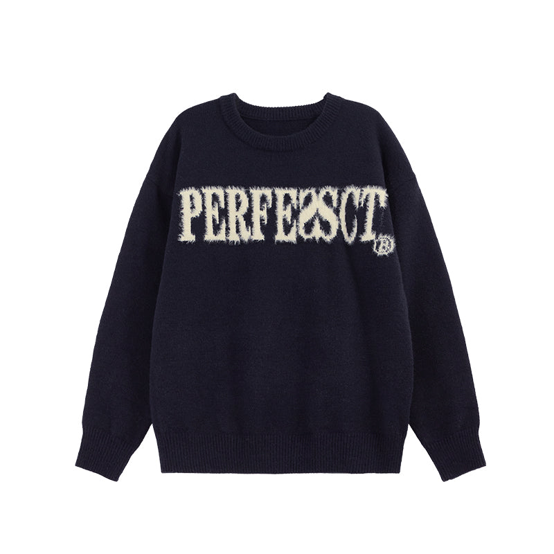 INFLATION Letter Crewneck Knitted Jumpers