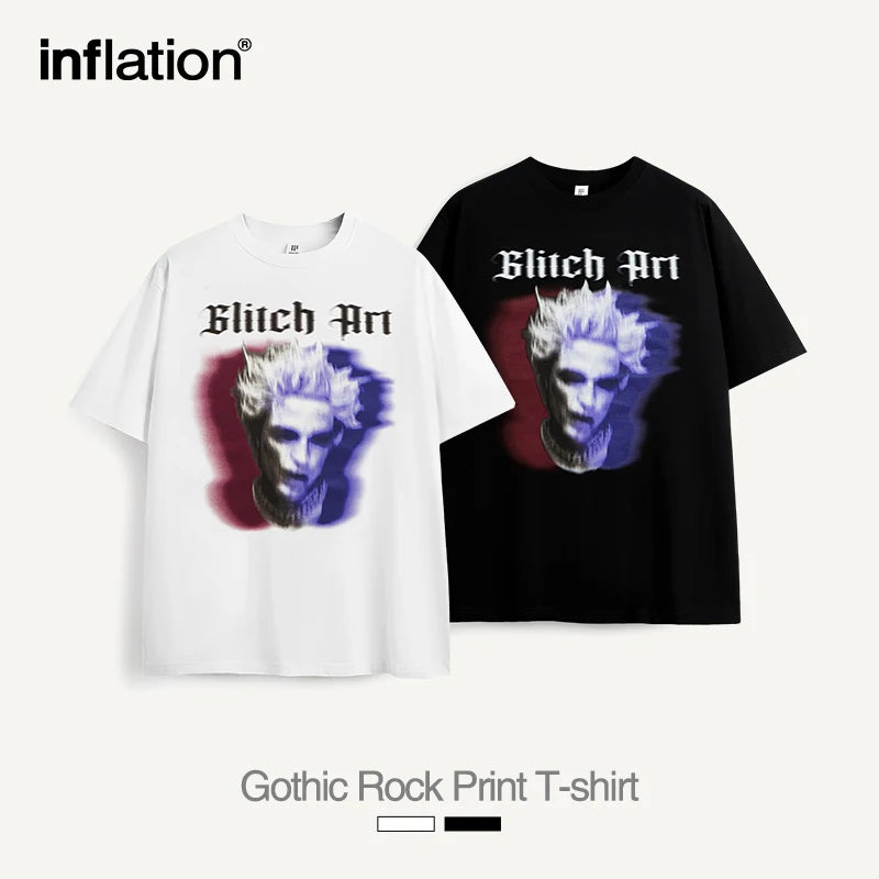 INFLATION Streetwear Graphic Men Trendy Printing Tshirts - INFLATION