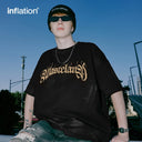 INFLATION Textured Printed Oversize Streetwear T-shirts - INFLATION