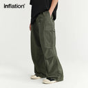 INFLATION Minimalism Washed Wide Leg Cargo Pants Unisex - INFLATION