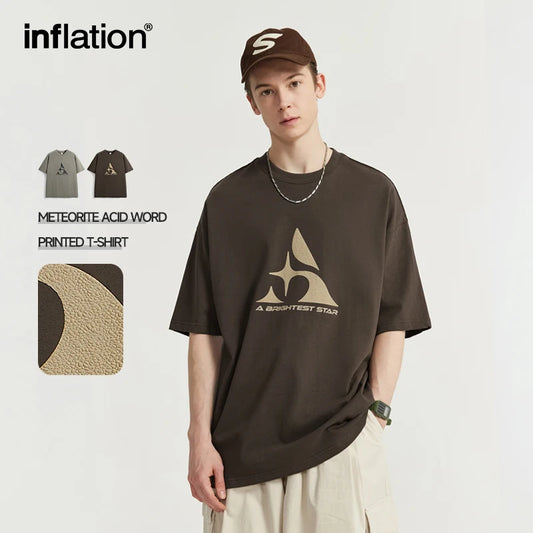 INFLATION Textured Printed Heavyweight Unisex Tshirt - INFLATION