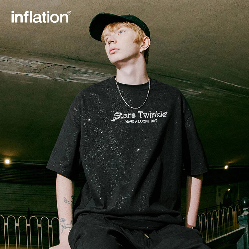 INFLATION High Street Foil-printed Shiny T-shirts - INFLATION