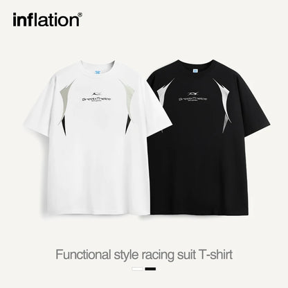 INFLATION Streetwear Graphic Printed Drop Shoulder Tees - INFLATION